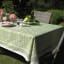 India Ink Block Print Garden Green Tablecloth - 10 Seater  in use