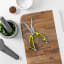 Humble & Mash Multi-Purpose Kitchen Scissors on the chopping board