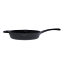 Victoria Seasoned Cast Iron Skillet with Helper Handle, 25cm side view 