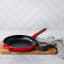 Le Creuset Signature Frying Pan with Wooden Handle, 28cm - Cerise in use 