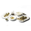 JAN Gold Band Pasta Bowls, Set of 4 in use 