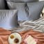 Dear Deer Satin Pillow Slip, Set of 2 - Dark Charcoal in use 