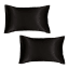 Dear Deer Satin Pillow Slip, Set of 2 - Black product shot 