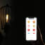 Yeelight Smart LED Filament Bulb app in use. Cellphone not included 