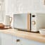 Swan Nordic Microwave Oven, 20L - Cream on counter