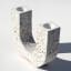 Alkaline U-shaped Terrazzo Candlestick Holder - White and Neutral Terrazzo Product Image 