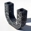 Alkaline U-shaped Terrazzo Candlestick Holder - Black and White Terrazzo Product Image 