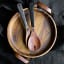 Luuks Kiaat Wooden Salad Servers with leather detail, Set of 2 with Wooden Tray Bowl with Leather Handles. Sold separately 