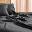 Linen House Elka Bamboo 500 Thread Count Charcoal Flat Sheet - Double/Queen Product Detail Image 