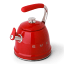 Smeg Whistling Stovetop Kettle - Red