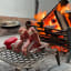 Dreem Fire 2 Slot Mega T-Bone Braai Rack in use