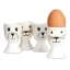 KitchenCraft Cat and Dog Egg Cups, Set of 4 with an egg