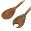 KitchenCraft Artesa Acacia Wood Salad Servers, Set of 2 close up