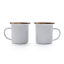 Barebones Enamel Espresso Cup, Set of 2 - Eggshell angle