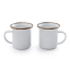 Barebones Enamel Espresso Cup, Set of 2 - Eggshell