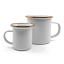 Barebones Enamel Cup, Set of 2 - Eggshell detail with espresso cup