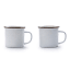 Barebones Enamel Cup, Set of 2 - Eggshell angle