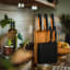 Fiskars Functional Form Bamboo Knife Block Set - Set of 5 Knives in use