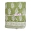 India Ink Green Candelabra Block Printed Duvet Cover - Queen