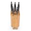 Sagenwolf Performance Rubber Wood Knife Block, 5 Slot with set of knives in an angle