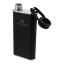 Stanley The Easy Fill Wide Mouth Flask, 230ml - Matte Black Pebble with an opened leakproof cap