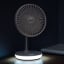 Meaco Fan 260C Cordless Air Circulator lit in a dark room