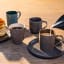 Galateo Semi-Matt & Glossy Porcelain Mug, 350ml - Brown with coffee and milk