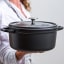 GreenPan Featherweights Dutch Oven with Lid Being Held 