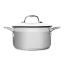 Sagenwolf Silver Series Stainless Steel Casserole Pot with Glass Lid - 20cm angle