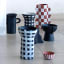 Quazi Design Ligagasi Pulp Paper Mache Decorative Check Vase - Clay in white check with other designs