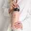 Kulgo Flask with Straw Cap, 1L - Blush angle