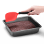 Dreamfarm Mini Chopula Spatula - Red cutting the chocolate brownie