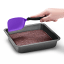 Dreamfarm Mini Chopula Spatula - Purple cutting the chocolate brownie