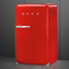 Smeg Retro 50's Style Bar Refrigerator - Fiery Red side view