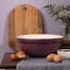 Mason Cash In The Meadow Daisy 2.7L Mixing Bowl, 26cm with eggs and a chopping board