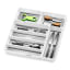 Madesmart Classic 7 Compartment Silverware Tray - Antimicrobial White with utensils