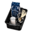 Madesmart Classic Small Storage Basket - Antimicrobial Carbon with coffee beans, sugar and stirrers 