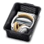 Madesmart Classic Small Storage Basket - Antimicrobial Carbon with notebooks and headphones