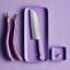 Wusthof Classic Colours Santoku Knife, 17cm - Purple Yam on the table