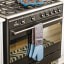 Olala Silicone DBL Glove hung on the oven door handle