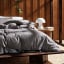 Linen House Stornoway Duvet Cover Set in Night - King detail on the bed