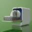 Daan Tech Bob Dishwasher Eco-Compact - Almond Green angle with dishes
