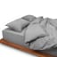 Thread Office Washed Cotton Duvet Cover Set, Grey king