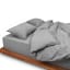 Thread Office Washed Cotton Duvet Cover Set, Grey super king