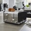 Swan Retro 4-Slice Toaster, 1600W - Black on the kitchen counter