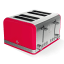 Swan Retro 4-Slice Toaster, 1600W - Red