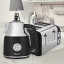 Swan Retro Cordless Kettle with Gauge, 1,7L - Black with a toaster