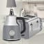 Swan Retro Cordless Kettle with Gauge, 1,7L - Grey with a toaster