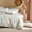 Linen House Geena Duvet Cover Set in Sky - King detail on the bed