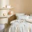 Linen House Geena Duvet Cover Set in Sky - King detail on the bed